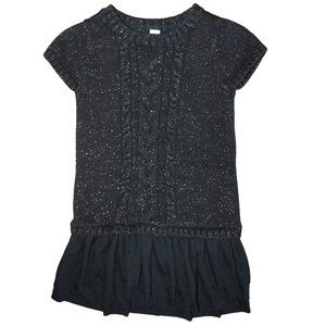 Cherokee Black Knit Toddler Baby Girl Dress Cap Sleeves Layered Skirt Sz24 Month